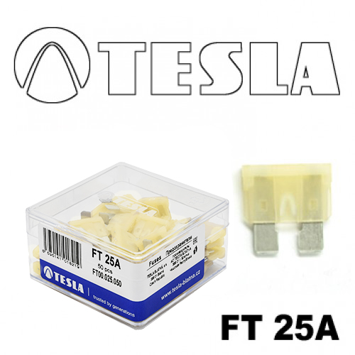 Предохранитель Tesla "вилка-стандарт" 25А (50шт)