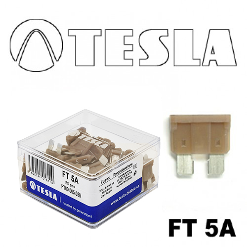 Предохранитель Tesla "вилка-стандарт"  5А (50шт)