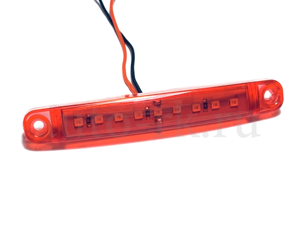 Указатель  габаритов  9 SMD (12v-24v) (100мм)(красный)(4шт)