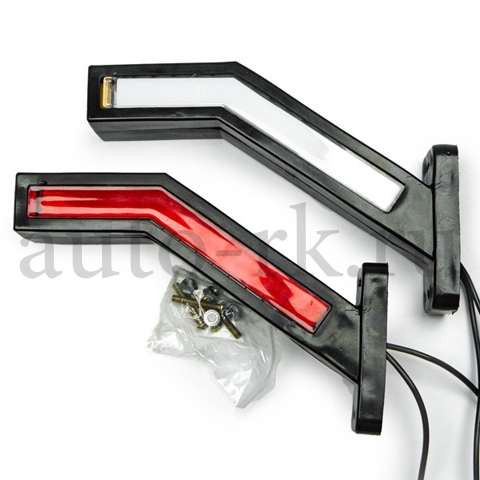 Указатель  габаритов  (рог) NEON 220мм (12-24V)(бегающий поворот)(L+R комплект)