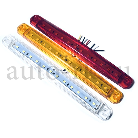 Указатель  габаритов 12 SMD (12v-24v) (170мм)(желтый)(10шт) 